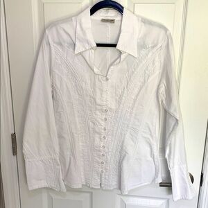 Caamano white cotton blouse made in Peru 100% cotton
